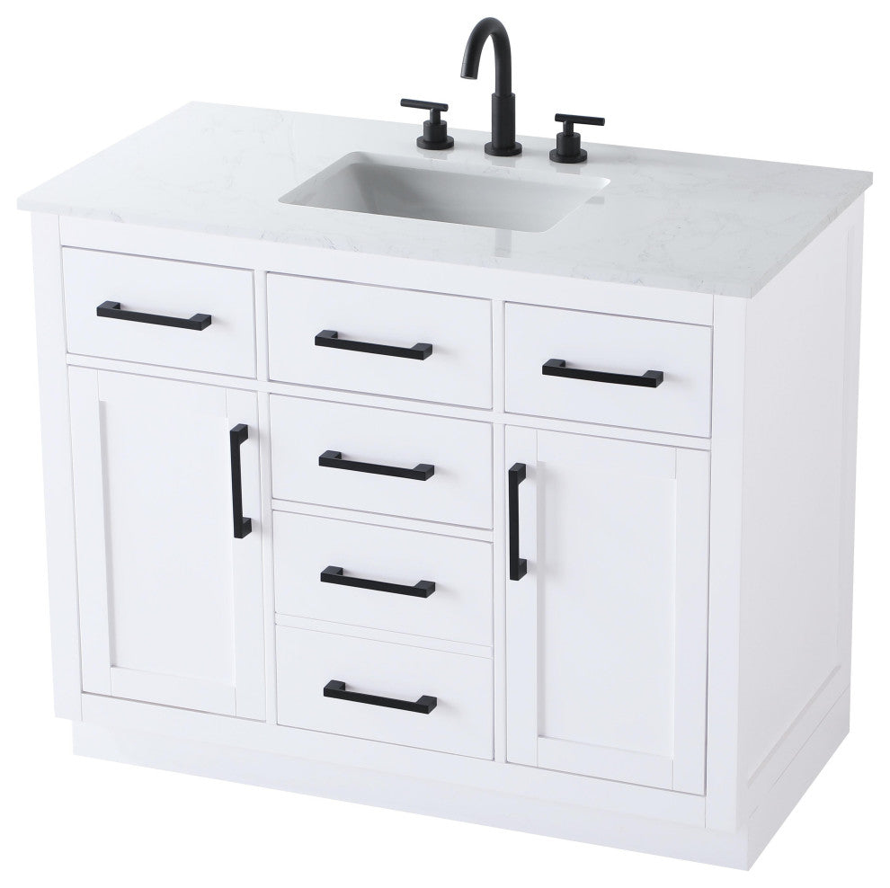 Home Living 42" Single Bathroom Vanity, White