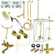 CCK114XPX-P Clawfoot Tub Faucet Package with Shower Enclosure, Polished Brass