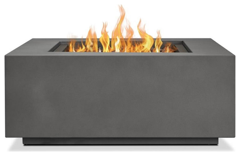 Real Flame Aegean Stainless Steel Fire Table with Conversion Kit in Slate Gray