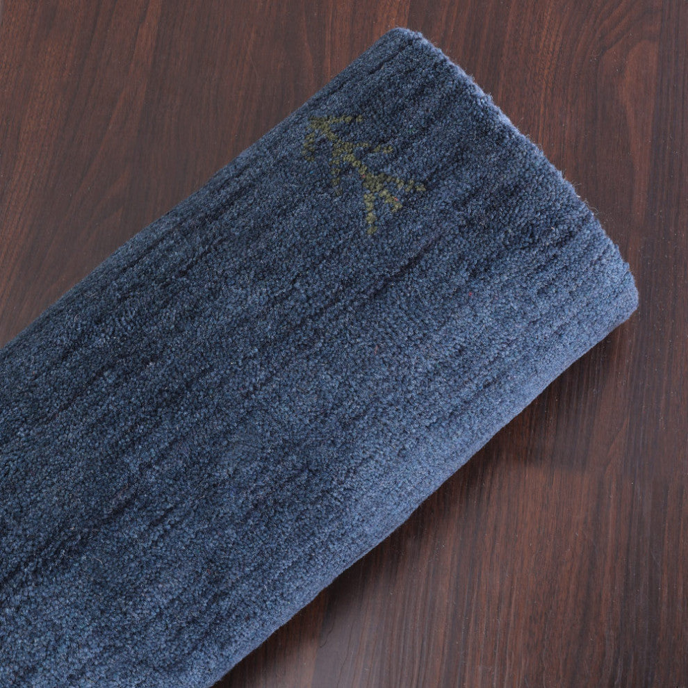 HAND KNOTTED LOOM WOOL ECO - FRIENDLY AREA RUGS - Light Blue,Contemporary