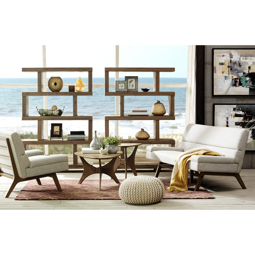 INK+IVY Blaze Mid-Century Triangle Wood Coffee Table, Brown