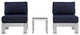 Silver Navy Shore 3-Piece Outdoor Patio Aluminum Sectional Sofa Set