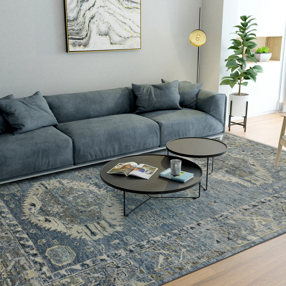 Willow Mesa Area Rug, Blue, 9' x 12', Tribal