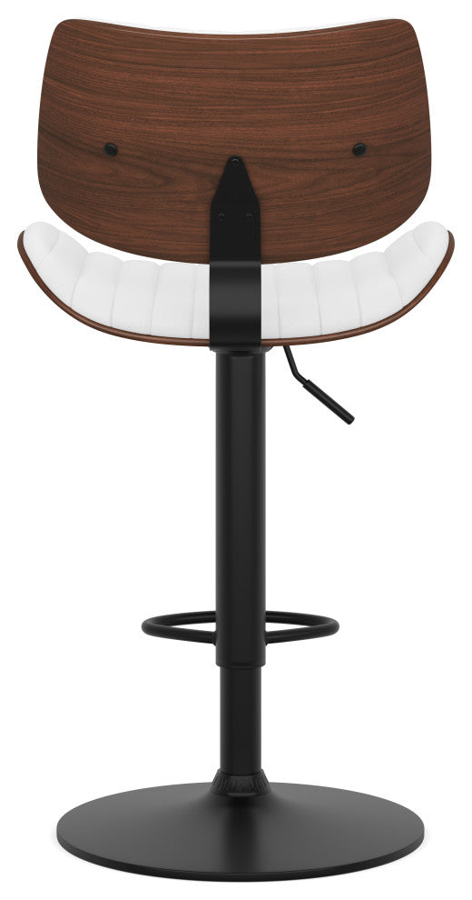 Novak Adjustable Swivel Bar Stool, White