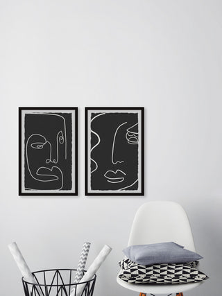 Dramatic Reactions Diptych, Set of 2, 20x30 Panels
