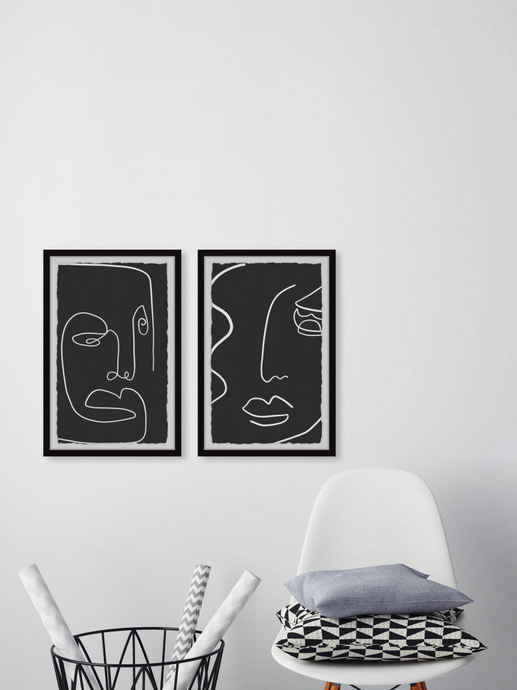 Dramatic Reactions Diptych, Set of 2, 20x30 Panels