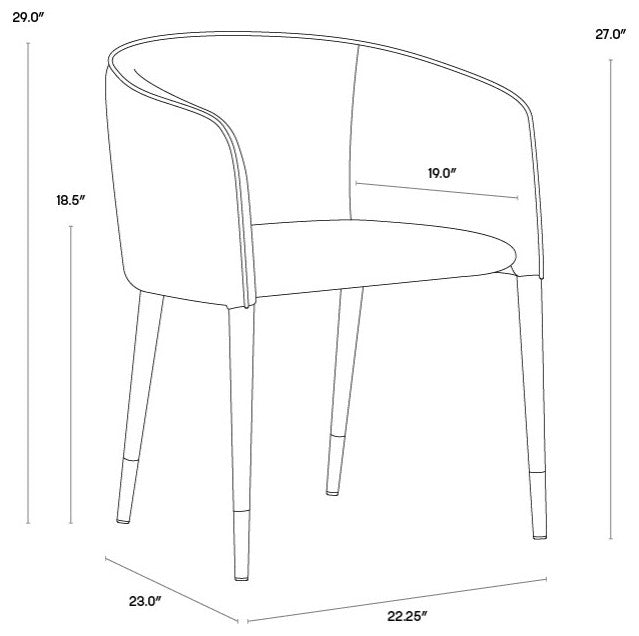 Asher Dining Armchair, Abbington Black/Napa Black
