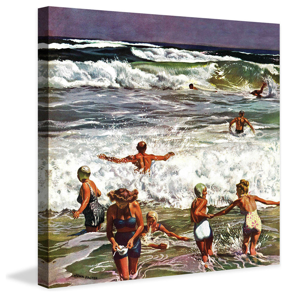 "Surf Swimming" Painting Print on Canvas by John Falter