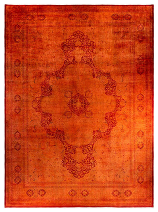 Overdyed, One-of-a-Kind Hand-Knotted Area Rug Orange, 12'4"x16'10"