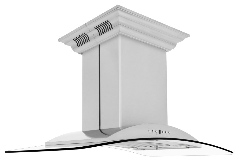 30" ZLINE CrownSound Ducted Island Range Hood, GL9iCRN-BT-30