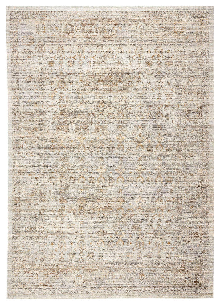 Ava Distressed Arabesc Area Rug - Silver, 5'x7'6"