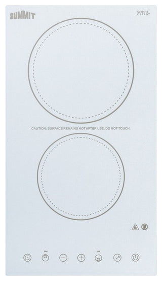 Summit CR2B23T 12"W Built-In Electronic Cooktop - White