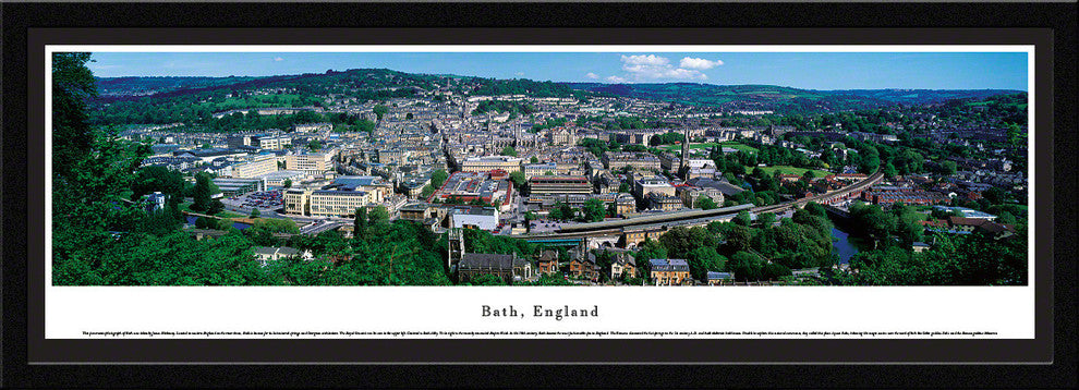 Bath Skyline Panoramic Poster, England , Select Frame