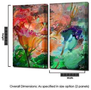 Painted Petals LXI 2-Piece Canvas Art Set, 40"x20"