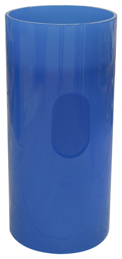 Round Floor Standing Bathroom Sink in Transparent Blue