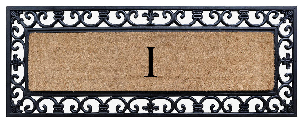 First Impression Hand Crafted Myla Monogrammed Large Entry Doormat, 18"x48", I