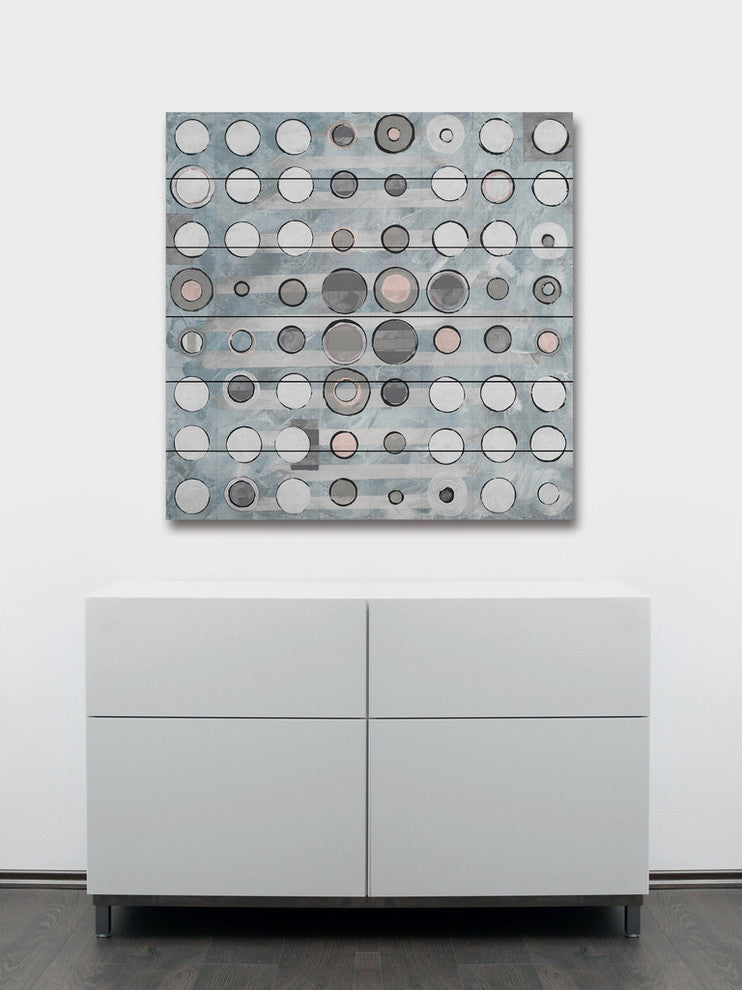 "Uplifting Dots" Painting Print on White Wood
