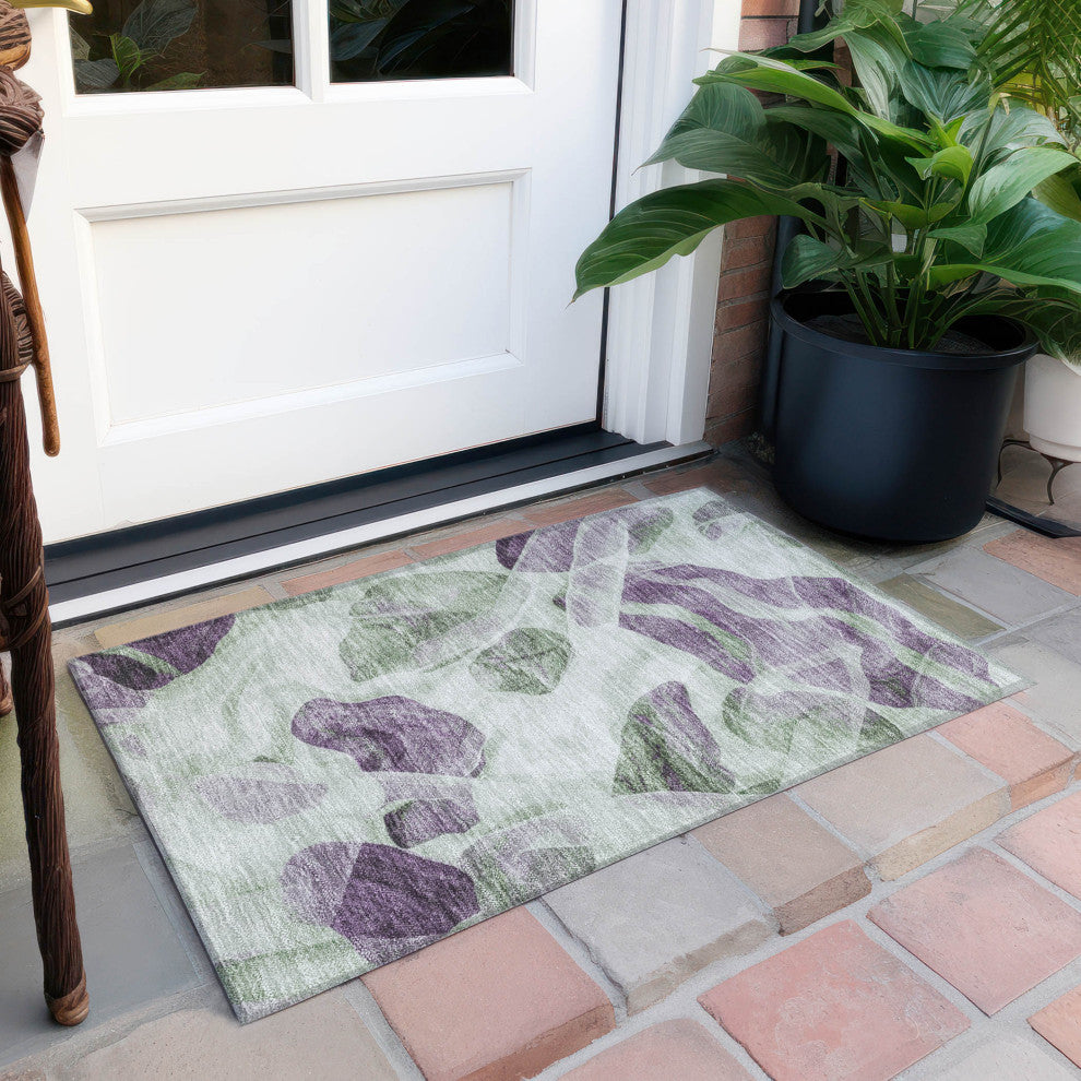 Machine Washable Indoor/Outdoor Chantille ACN1863 Aloe 1'8" x 2'6" Rug