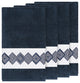 Linum Home Textiles Noah Embellished, Midnight Blue, Bath Towel, 4-Piece Set