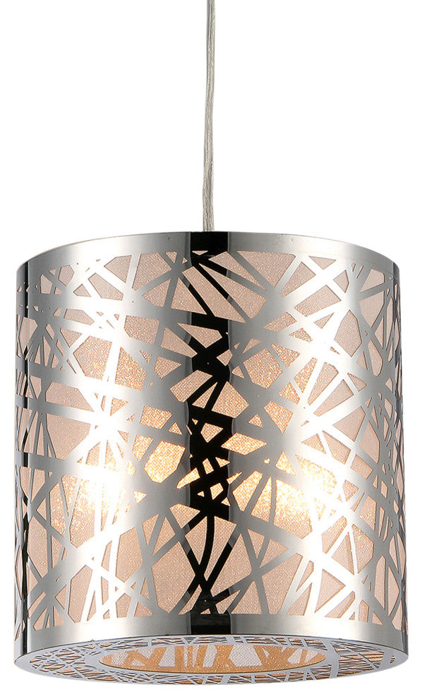 WAREHOUSE OF TIFFANY'S RL8118 Janna 11 in. 1-Light Indoor Chrome Finish
