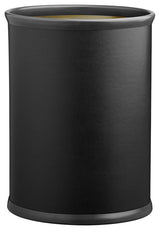 Contempo Black 14" Oval Waste Basket Black Bumper