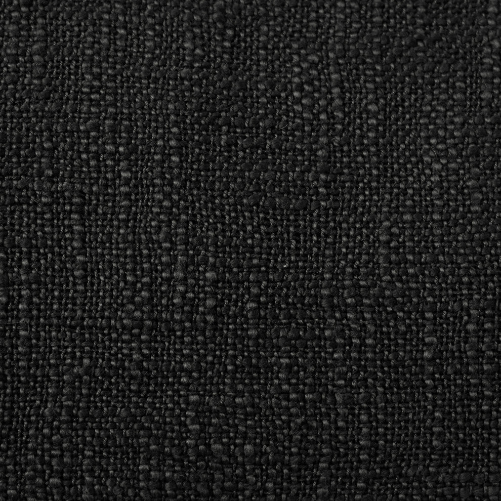 Ox Bay Handwoven Black Solid Organic Cotton Pillow Cover, 14"x36"