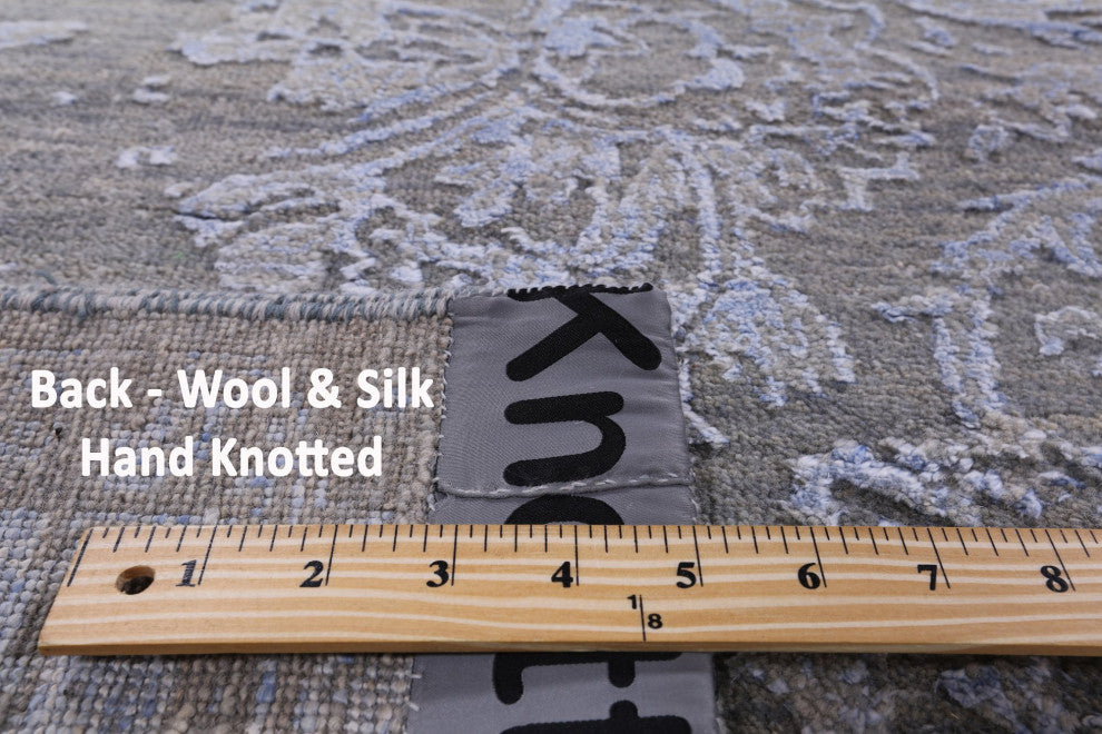 Hand Knotted Persian Wool and Silk Rug 8' 2" X 10' 3" Q6209