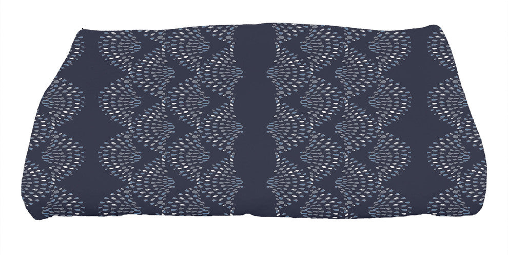 Dotted Decor 28"x58" Navy Blue Stripe Bath Towel