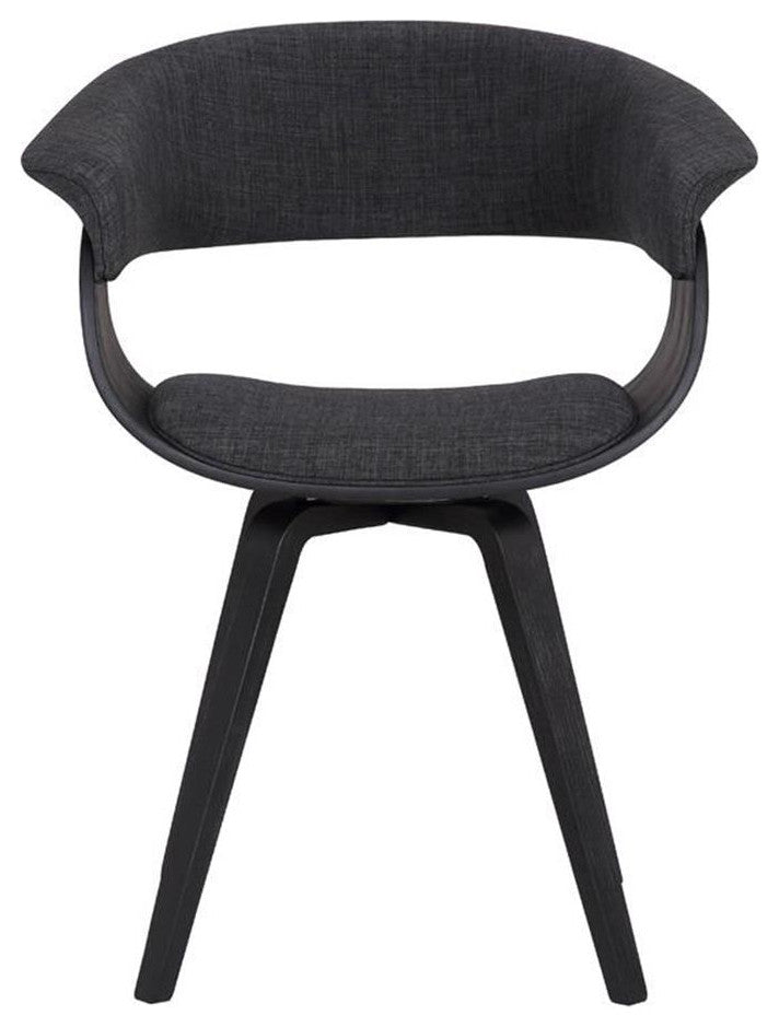 Armen Living Summer 19" Modern Fabric Dining Chair in Black and Charcoal