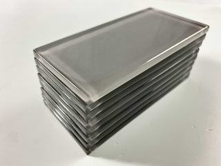 Metro 3" x 6" Glossy Glass Subway Wall Tile,Pebble Gray, Sample