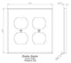 Ivory Travertine Double Duplex Switch Wall Plate / Switch Plate / Cover - Honed