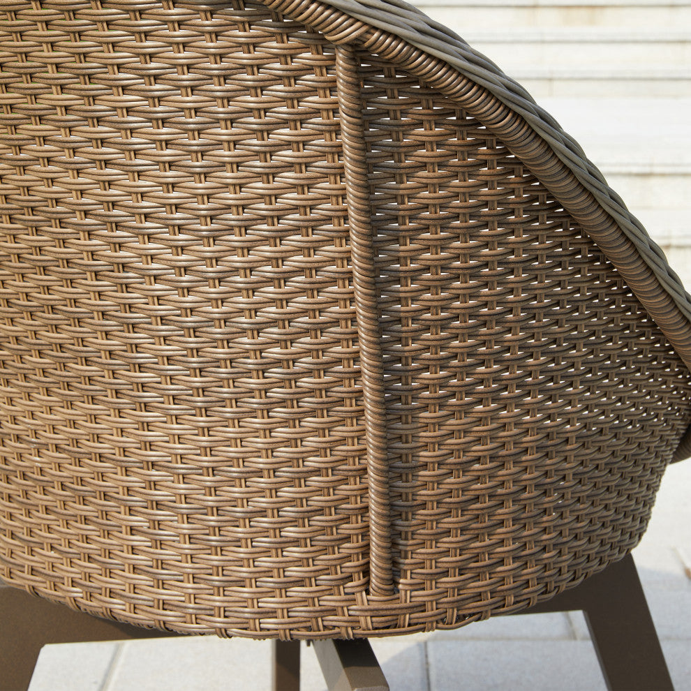 2 Pieces Patio Furniture Sets Outdoor Rotatable Chair Rattan Chair Set, Grey