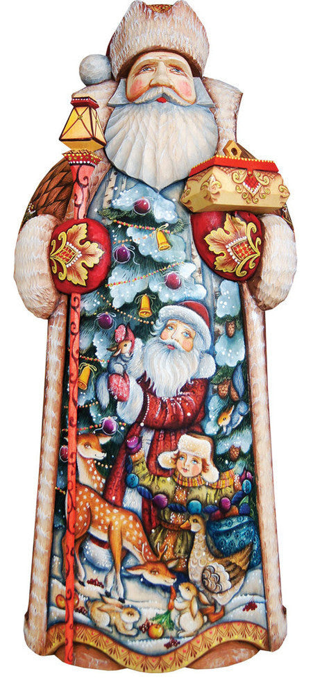Delight Santa, Woodcarved Figurine