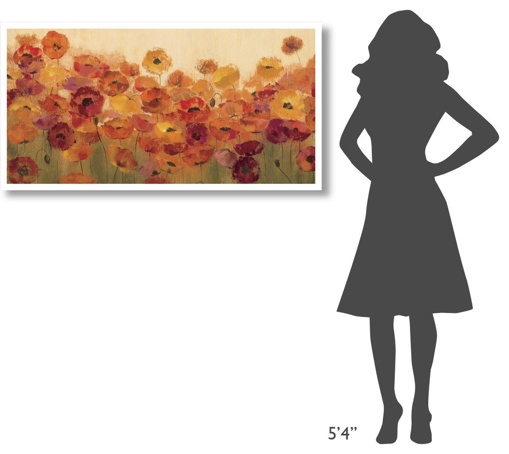 "Summer Poppies" Digital Paper Print by Silvia Vassileva, 50"x26"