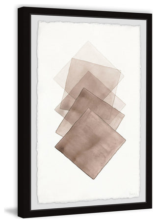 "Five Brown Squares" Framed Painting Print, 30"x45"