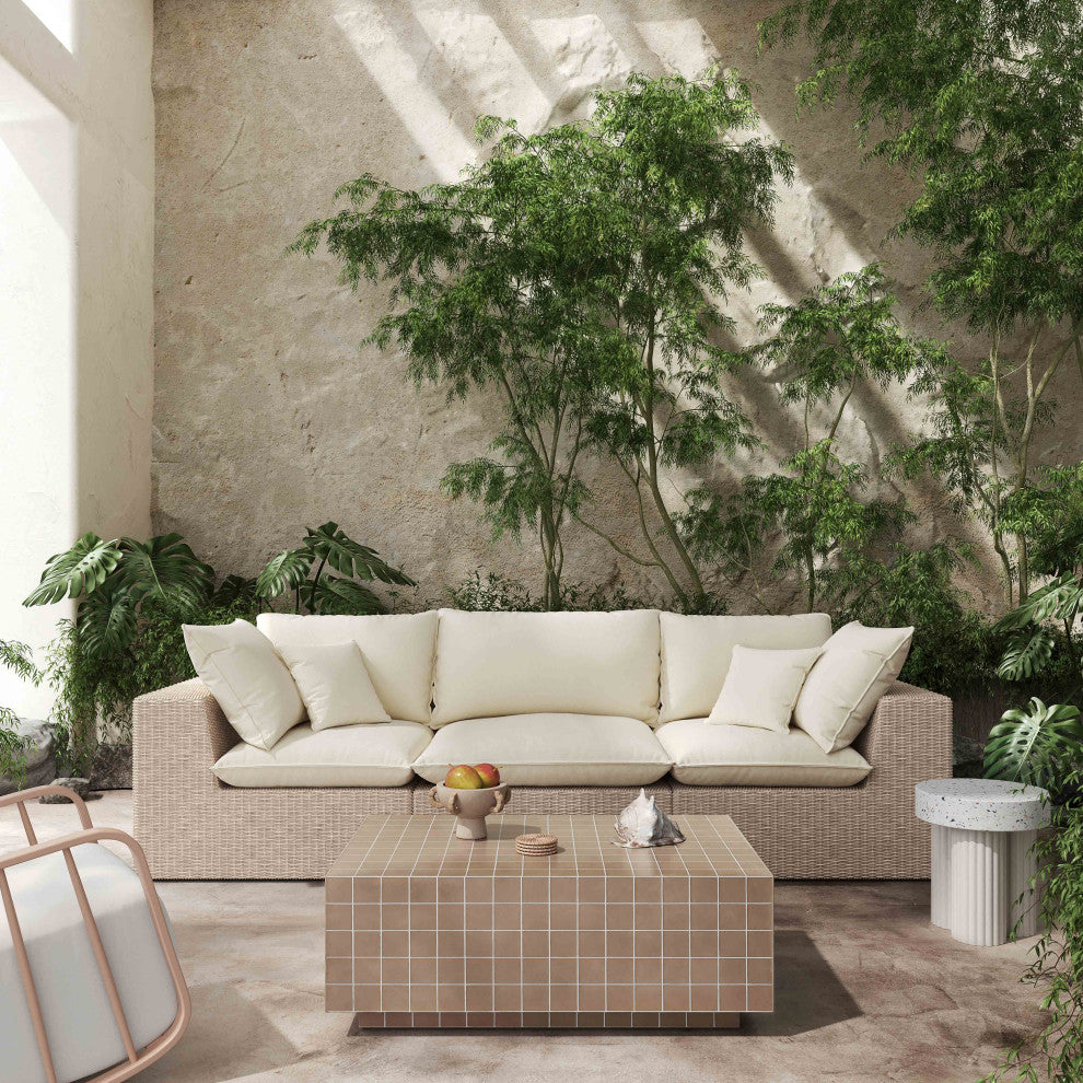 Mixie Taupe Tile Indoor / Outdoor Coffee Table, Taupe