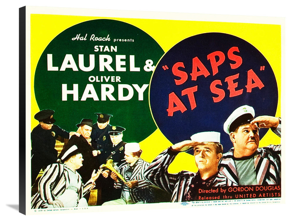 "Laurel & Hardy - Saps At Sea, 1940" Canvas by Hollywood Photo Archive, 36x28"