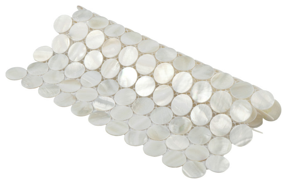 Conchella Penny Mosaic Wall Tile, White, Sample