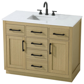 Home Living 42" Single Bathroom Vanity, Honey Brown