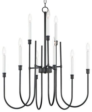 Maxim 11289 Tux 9 Light 30"W Taper Candle Chandelier - Black