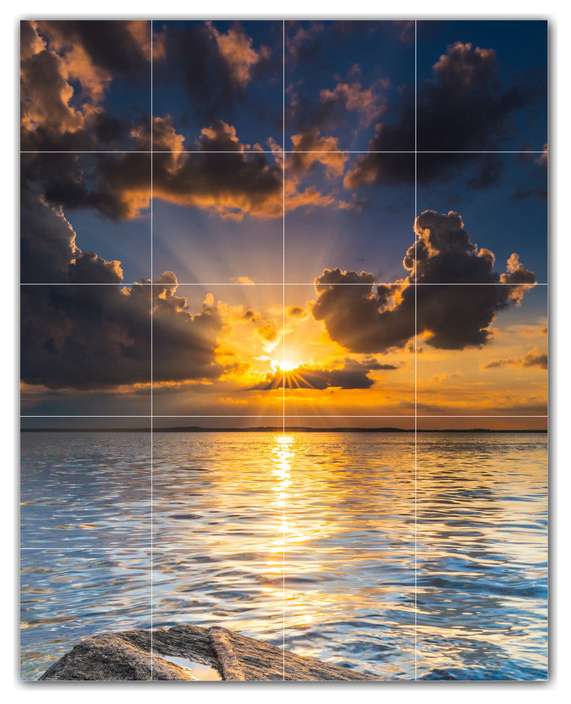 Sunset Ceramic Tile Wall Mural HZ500968-45L. 32