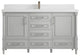 Aberdeen 60 Single Bathroom Vanity in Coventry Gray 2" White Quartz