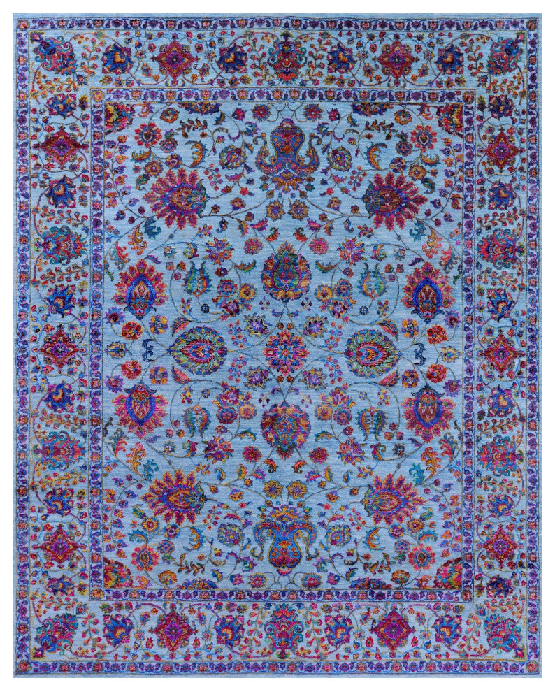 8' 0" X 10' 2" Persian Wool & Silk Hand Knotted Rug - Q15569