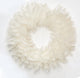 14" Feather Wreath W/Glitter Tips, White