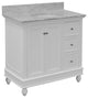 Bella 36" Bathroom Vanity, White, Carrara Marble