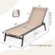 Costway Patio Lounge Chair Chaise Recliner Back Adjustable Garden Deck Brown
