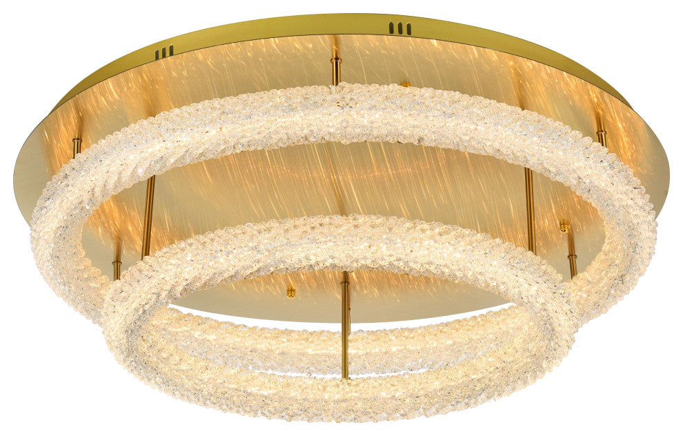 Home Living 33.5" LED Flush Mount, Satin Gold