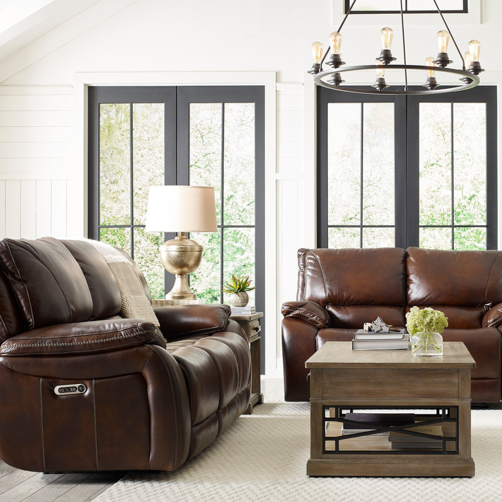 Vail Burnt Sienna Power Reclining Sofa and Recliner