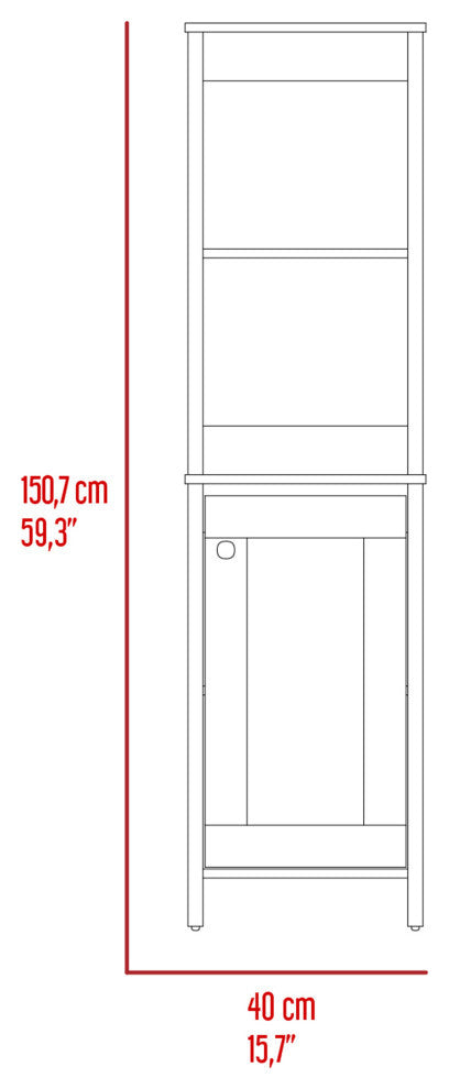 Artic Linen Cabinet, Light Oak-White