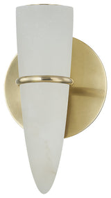 Corbett Lighting Lombardy Integrated LED Wall Sconce, Vintage Brass, 6"Dx9.75"H